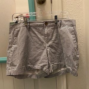 White and blue stripped shorts